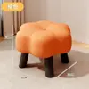 Banquito para el hogar, banquito pequeño de madera con diseño floral, banquito para cambiarse los zapatos en la entrada, banquito bajo para sala de estar, banco duradero para mesa de café