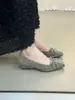 Zapatos de tacón de cuña con punta cuadrada y lunares blancos para mujer, nuevo estilo primavera y otoño 2026, lazo francés, delicados zapatos de noche