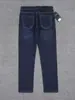 Jeans rectos de alta gama color azul oscuro para hombre, tejido, color primario, lavado, elástico, finos, pantalones casuales de negocios para hombre, moda