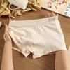 Ropa interior de algodón puro para hombre de otoño e invierno, color liso, suave y cómoda, calzoncillos tipo bóxer de cuatro esquinas para adolescentes, holgados, de cintura media