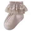 Calcetines de Encaje de Algodón Peinado Transpirables de Malla Hueca Delgada de Verano para Niñas, Estilo Princesa para Bailar, para Estudiantes y Niños Pequeños