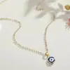 Transfronterizo Nuevo Producto Europeo y Americano Más Vendido Collar de Acero Inoxidable Ojo del Diablo Ojo Azul Colgante Collar Gama Alta y Sin Decoloración