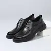 Zapatos de Piel para Hombre, Vestimenta Formal de Negocios, Patrón Tallado Brogue, Zapatos de Oficina Estilo Británico, Zapatos Casuales para Hombre, Piel de Vaca de Primera Capa