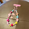 Corrente de celular DIY original com contas de dopamina, acessório popular fofo para bolsa de menina, alça de mão anti-perda para câmera CCD