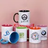 Taza de Cerámica Personalizada de Fábrica con Transferencia de Calor 11oz Foto Personalizada Registro de Madera Dedicada al Agua Creativa Dos Tonos