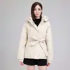 Diseño de Comercio Exterior Sudadera con Capucha Invierno Nuevo Chaqueta de Algodón con Plumas Estilo Coreano Cintura Ceñida Pequeña Ropa de Abrigo de Algodón