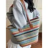 Nova Bolsa de Palha Trançada 2026, Bolsa de Ombro Grande de Palha Colorida Famosa na Internet, Elegante e Versátil, Bolsa Simples para Férias e Dia a Dia