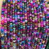 4X6MM Ábaco roxo azul verde listrado ágata disco rígido ângulo de corte Ábaco Rondelle Beads