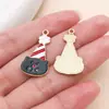 30 accesorios para joyería DIY: Árbol de Navidad de dibujos animados estilo gota de aceite, muñeco de nieve, Papá Noel y campanas como colgantes de regalo hechos de aleación de zinc