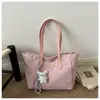 Bolsa Tote Casual Grande Capacidade Estilo Coreano 2026 Verão Nova Bolsa de Ombro Único de Axila Bolsa de Mão Texturizada com Estrela e Bolinhas
