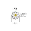 Plata s925 epoxi tridimensional sólido cuentas de Margarita cuerda trenzada DIY cuentas de hilo con cuentas perforación horizontal plateada moda coreana