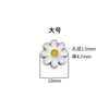 Plata S925 Epoxy Estéreo Sólido Pequeñas Flores Margaritas Separadores Cuentas para Cuerda Trenzada DIY Cuentas Plateadas Perforadas Cruzadas Moda Coreana
