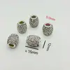 Miçanga de argila com formato de bola de diamante, cor oliva, furo grande e furo para pendurar, acessório de tampa para franja, miçanga cravejada de diamantes, acessório DIY para roupas, sapatos e chapéus