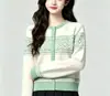 Cardigan de tricô casual fresco e estiloso para mulheres, início do outono de 2026, emagrecedor, estilo universitário, casaco suéter suave e doce