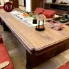 Estética de estilo de canción, juego de mesa de té y sillas de nogal negro norteamericano, tablero grande de madera maciza, mesa de té para la oficina, mesa para preparar té