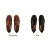 Versión de Piel de Vaca Estilo Británico Maillard Mocasines para Mujer Slip-on Persona Perezosa Tacón Pequeño Grueso Planos Retro Persona Perezosa Zapatos Pequeños de Piel