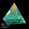 Transfronterizo 6cm Cristal Natural Letra Dorada Adorno Decorativo de Escritorio para el Hogar Pirámide de Resina para Chakra Yoga Meditación
