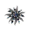 Broche Flor de Metal Exagerado Retrô Europeu e Americano com Strass Joia de Alfinete de Corsage para Cardigã de Moda de Alta Qualidade para Mulheres