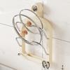Estante para tapar ollas multicapa con ventosa, estante de pared para tabla de cortar de cocina con gancho, estante de almacenamiento multifuncional con escurridor para tabla de cortar.