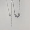 Collar de estrella de plata de ley 925, diseño de nicho de lujo ligero, cadena de clavícula con sentido del estilo frío, regalo de cumpleaños sencillo y avanzado.