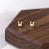 Pendientes de Conejo de Dibujos Animados de Plata Pura S999 para Mujer Estilo Ins Pequeño Libro Rojo Estilo Japonés Estilo Pequeño Fresco Lindo Divertido Pendientes para Niña