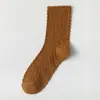 Calcetines de Otoño e Invierno para Mujer, Calcetines de Media Pantorrilla con Diseño Floral Oscuro en Forma de Diamante, Calcetines Engrosados, Modernos, Cómodos, Cálidos y Transpirables