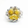 Anillo de Loto de Diamantes Completos 'Shake Voice Live Explosions' de 7.5 Quilates con Diamante Amarillo de la Suerte Tecnología Diamond Caibao Anillo de Apertura para Mujeres