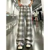 Pantalones casuales de cuadros azul marino estilo americano transfronterizos para hombre, primavera y otoño, elegantes, transpirables, de pierna recta, corte holgado, pantalones deportivos