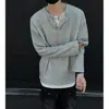 Nueva camiseta de manga larga para hombre de estilo simple con diseño de dos piezas falsas, estilo Henry, marca americana de moda, top casual de otoño 2026