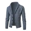 Ropa exterior de otoño e invierno para hombre, talla europea, cárdigan de suéter de calidad de exportación, suéter de punto trenzado engrosado de manga larga, suéter de punto, talla grande, ropa exterior de corte holgado