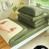 Juego de ropa de cama de algodón de tres piezas para estudiantes de secundaria y preparatoria en dormitorios de entrenamiento militar, funda de edredón color verde militar, sábana y colcha