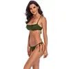 Traje de baño de dos piezas nuevo transfronterizo 2021 para mujer Amazon con cordones moda sexy espalda descubierta que realza el busto bikini europeo y americano