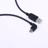 Cable de datos y alimentación en ángulo recto de 90 grados, codo, puerto Mini Mini T a USB para audio de coche, navegador, grabadora