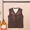 Venta al por mayor de ropa interior térmica para personas de mediana edad y mayores, cárdigan grueso y de talla grande con botones delanteros, disponible para entrega directa