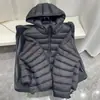 2026 Nova Jaqueta de Algodão com Penas Costurada Super Bonita Leve com Capuz Feminina Curta Quente Casaco Casco de Tartaruga Feminino