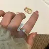 Anillo de Diamantes de Colores Perla Gota de Aceite Estilo Palacio para Mujer, Artesanía Pesada, Lujo Ligero, Temperamento Vintage, Anillo de Moda Único y Moderno