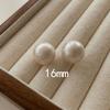 Aretes de botón de perlas de plata 925 estilo ins para mujer, nicho de moda de lujo ligero de alta gama, aretes versátiles, aretes elegantes retro