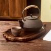 Bandeja de té de madera maciza de estilo japonés, plato de postre de frutas para el hogar, bandeja para aperitivos, bandeja de té de madera con forma de hoja de gran valor