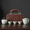 Juego de Té para Viaje Traje para Exteriores Cerámica de Horno Ru Taza Expresa para Actividades de Negocios Ceremonia Acompañante Logo Impreso Personalizado