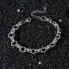 Pulseira de Corrente Circular em Forma de Oito Interligada de Aço Inoxidável, Estilo Hip-Hop Retro Europeu e Americano, Unissex, Tendência, Minimalista
