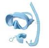 Set de Snorkel para Adultos, Máscara de Snorkel Panorámica de Cristal Templado Antivaho para Adultos, Máscara de Buceo Antifugas con Tubo de Respiración Húmedo, Máscara de Snorkel de Silicona, Set de Snorkel y Buceo para Nadar, Equipo de Snorkel para Hombres y Mujeres