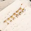 Pendientes de botón de acero inoxidable con incrustaciones de circonita y diamantes, color galvanizado, múltiples especificaciones, estilo europeo y americano, simples, personalizados, modernos, para hombres y mujeres americanos
