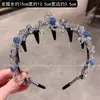 Diadema de Peine de Dientes de Cristal de Gama Alta Coreana para Mujer Estilo Nuevo Temperamento Alto Presionador de Cabello Superior Diadema Accesorios para el Cabello para Exteriores de Alta Gama