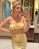 Ropa Europea y Americana Top Tubo Falda de Punto Hueca Cintura Alta Moda Sexy Conjunto de Falda para Mujer Listo para Usar Falda de Playa para Vacaciones