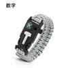 Pulseira Tecida de Paracord para Exterior Pulseira de Paracord Cinco em Um Bússola Multifuncional Iniciador de Fogo Pulseira de Sobrevivência de Paracord