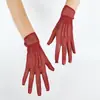 Guantes de Encaje de Encaje Lolita Vintage para Mujer Malla Hueca Fina Bar de Club Nocturno Spice Girl Sexy Celebridad de Internet Foto