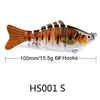 Cebo Luya de 10 cm multi-sección pez plástico cebo duro 15.5g siete secciones Luya cebo de imitación segmento tiro largo cebo falso cebo de pesca
