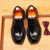 Zapatos formales de piel sin cordones para hombre, zapatos casuales de plataforma para aumentar la altura para negocios, estilo británico, punta afilada, mocasines brillantes sin cordones