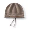 Gorro de Punto Suave de Cachemira Color Sólido con Borde Enrollado, Cálido y a Prueba de Frío, con Cordón, Estilo Holgado, Nuevo para Otoño/Invierno 2026