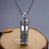 Pingente mantra de seis caracteres em prata de lei S925 Personalidade Masculina Pilão de diamante nuvens auspiciosas Caixa Gabu isqueiro pingente criativo de dupla finalidade